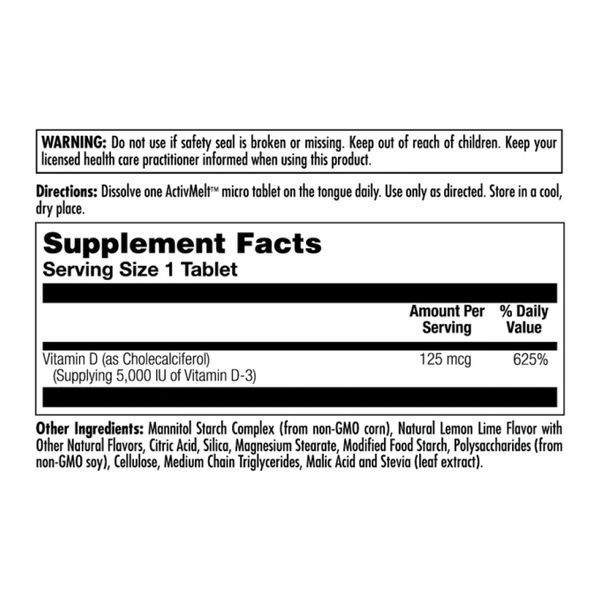 D-3 5000 IU 125mcg - 90 tabs Lemon Lime &mdash; оригінальний товар