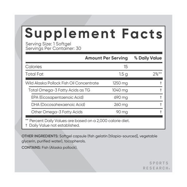 Omega-3 Fish Oil Alaska Pollock 1250mg - 30 softgels &mdash; оригинальный товар