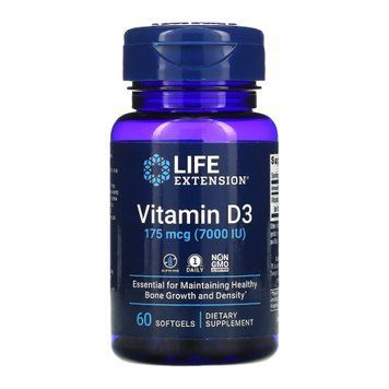 Vitamin D3 175 mcg (7000 IU) - 60 softgels &mdash; оригинальный товар