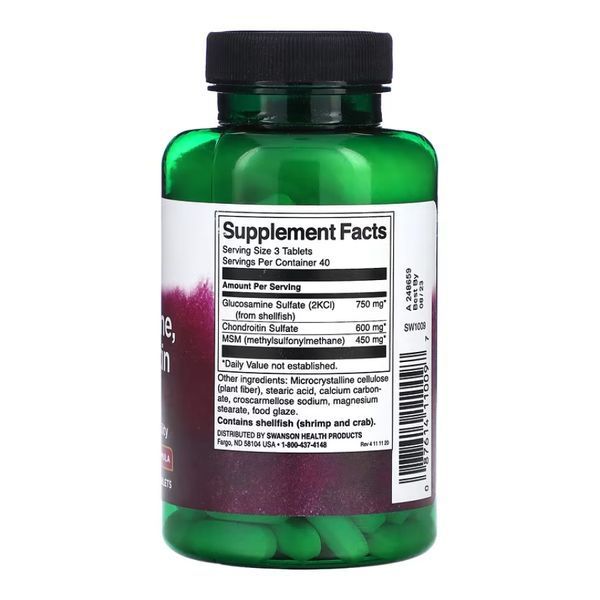 Glucosamine, Chondroitin & Msm Highest Strength3-in-1 Formula - 120 tabs &mdash; оригинальный товар