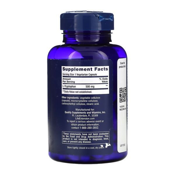 L-Tryptophan 500mg - 90 vcaps (До 01.25) &mdash; оригінальний товар