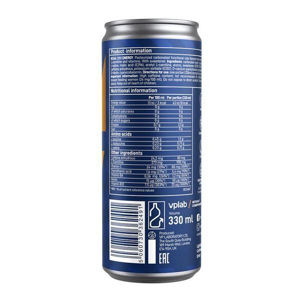 BCAA Energy 2:1:1 - 330ml Cola &mdash; оригинальный товар