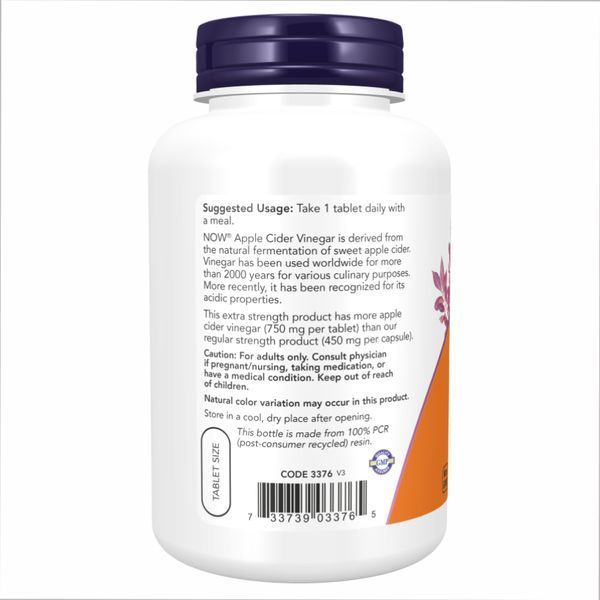 Apple Cider Vinegar 750 mg - 180 tabs &mdash; оригінальний товар