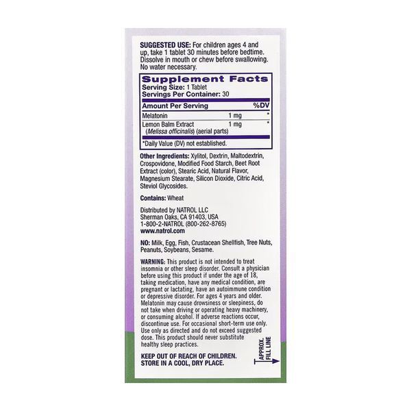 Kids Melatonin 1mg - 30 tabs &mdash; оригінальний товар