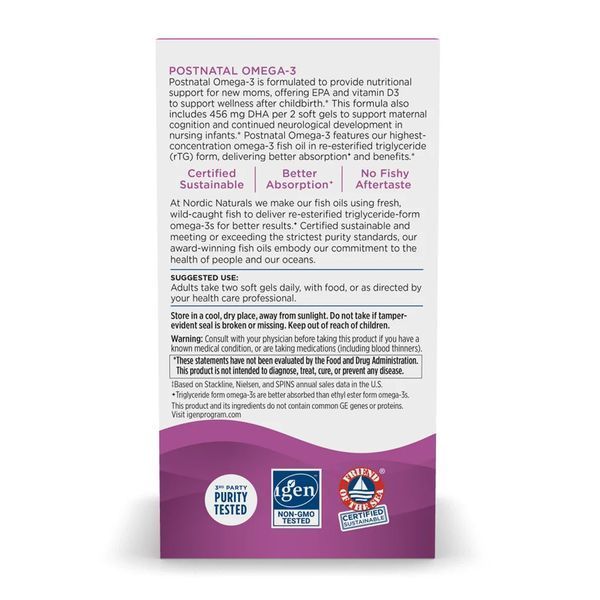 Postnatal Omega-3 - 60 softgels &mdash; оригинальный товар
