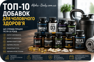 ТОП-10 добавок для чоловічого здоров&rsquo;я: що дійсно варто приймати чоловікам у 2026 році