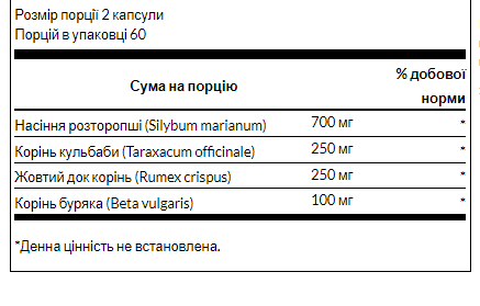 Milk Thistle Dandelion-Yellow Dock - 120 cap &mdash; оригінальний товар