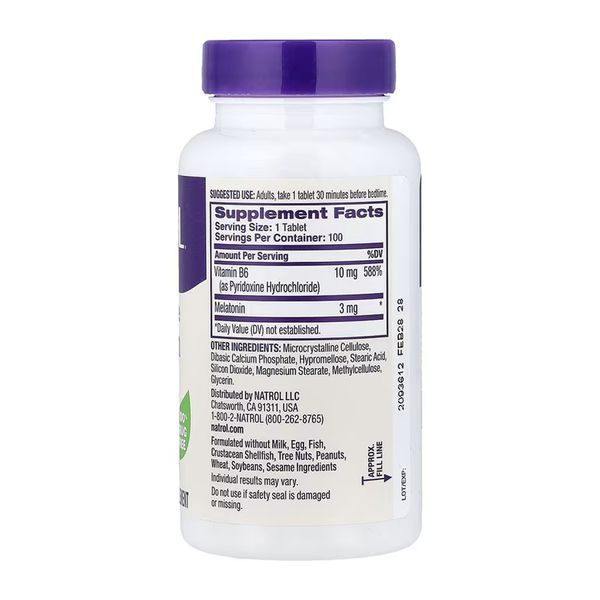 Melatonin 3mg - 100 tabs &mdash; оригінальний товар