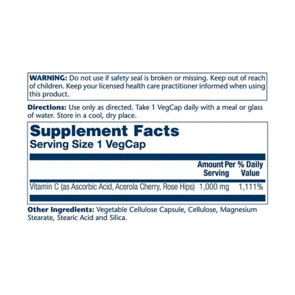 Vitamin C with Rose Hips & Acerola 1000mg - 100 vcaps &mdash; оригінальний товар