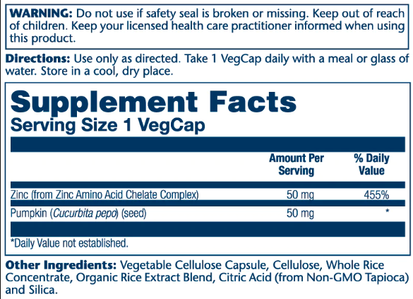 Zinc 50mg - 100 vcaps &mdash; оригинальный товар