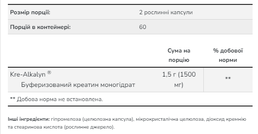 Kre-Alkalyn(R) Creatine 750 mg - 120 caps &mdash; оригінальний товар