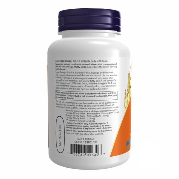Super Omega 3-6-9 1200 mg - 180 sgels &mdash; оригінальний товар