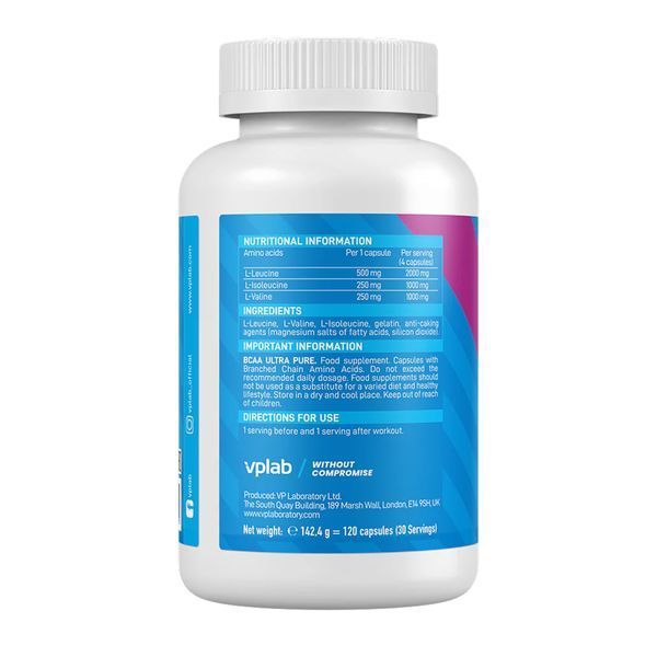 BCAA Ultra Pure - 120 caps &mdash; оригінальний товар