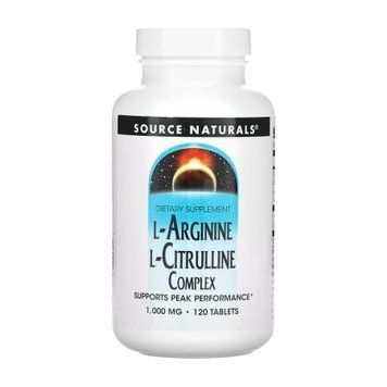 L-Arginine L-Citrulline Complex 1000mg - 120 tabs &mdash; оригінальний товар