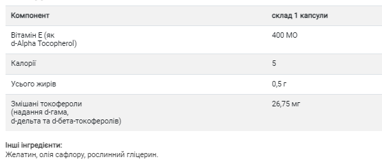 Vitamin E 268 mg (400 IU) Mixed - 100 softgels &mdash; оригінальний товар