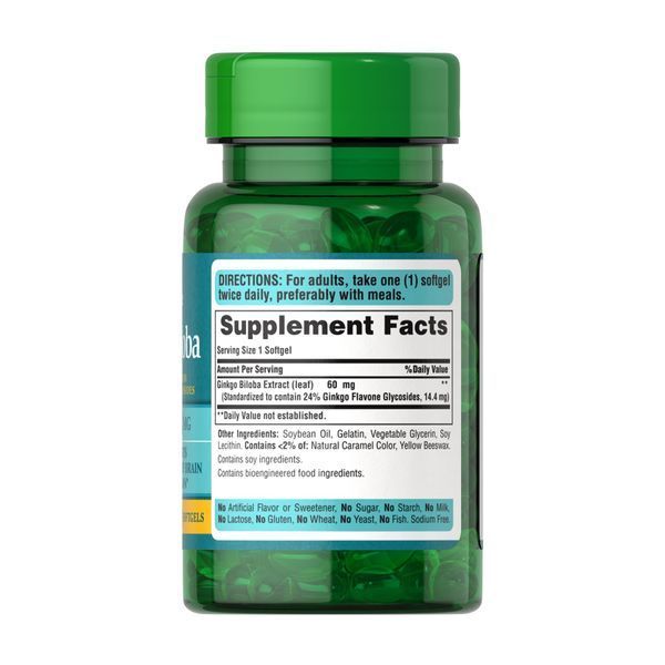 Ginkgo Biloba Standardized Extract 60 mg - 120 softgels &mdash; оригинальный товар