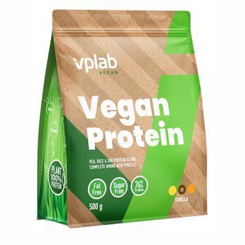 Vegan Protein - 500g Vanilla (Повреждена упаковка) &mdash; оригинальный товар
