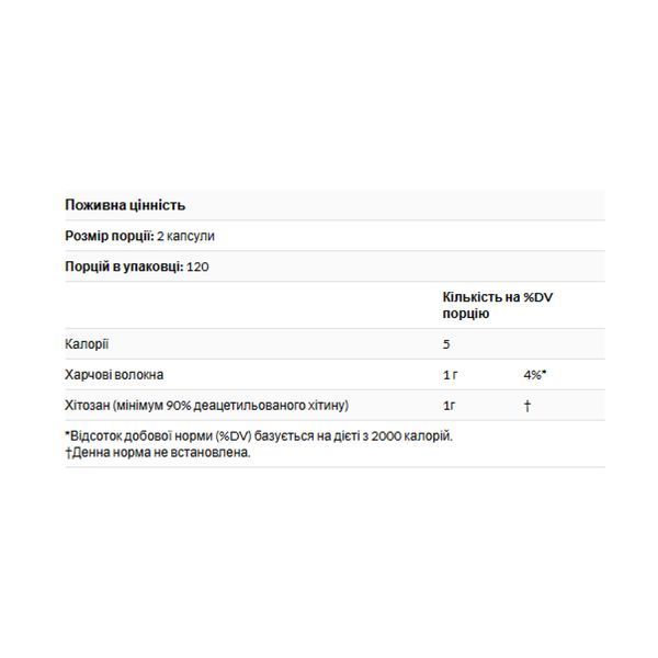 Diet Chitosan&trade; 500 mg - 120 caps &mdash; оригінальний товар