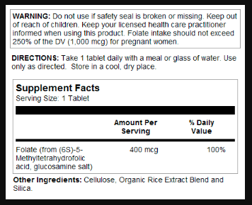 Methyl Folate 400mcg - 90 tabs &mdash; оригинальный товар
