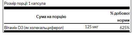 D3 with Coconut oil 5000iu - 60 softgels &mdash; оригінальний товар