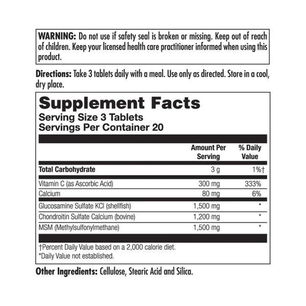 Glucosamine Chondroitin MSM - 60 tabs &mdash; оригинальный товар