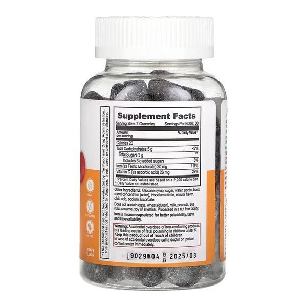 Iron + Vitamin C Adult - 60 gummies &mdash; оригінальний товар