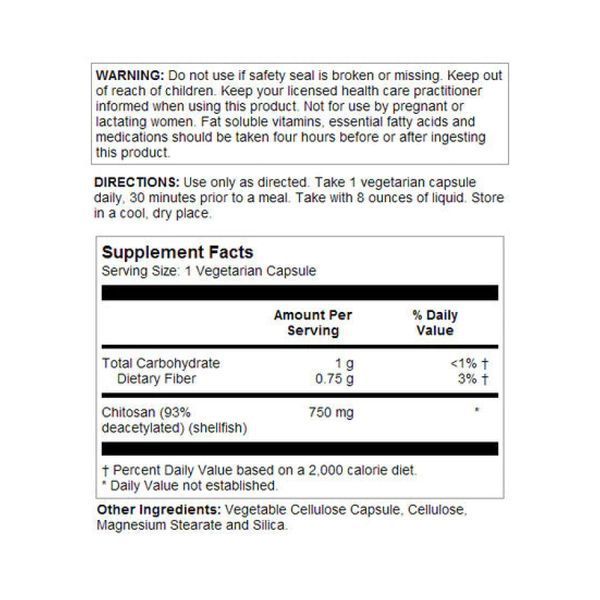Chitosan 750mg - 120 vcaps &mdash; оригінальний товар