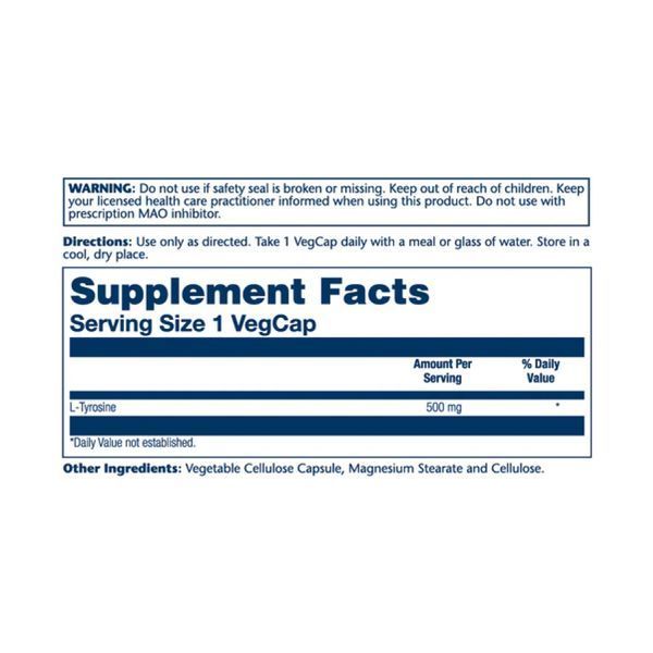 L-Tyrosine 500mg - 50 vcaps &mdash; оригінальний товар