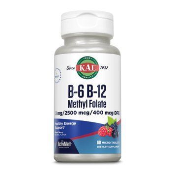 B6 B12 Methyl Folate - 60 tabs Mixed Berry &mdash; оригинальный товар