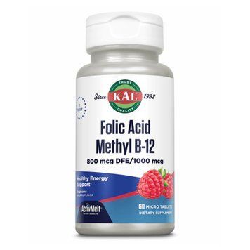 Folic Acid Methyl B-12 800mcg - 60 tabs Raspberry &mdash; оригінальний товар