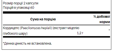 Cordyceps 600 mg - 120 Capsules &mdash; оригінальний товар