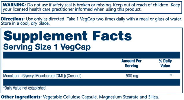Monolaurin 500mg - 60 vcaps &mdash; оригінальний товар