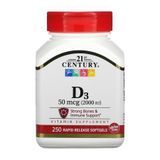 D3 50 mcg (2000 IU) - 250 softgels &mdash; оригінальний товар