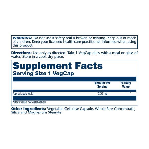 Alpha Lipoic Acid 250mg - 60 vcaps &mdash; оригинальный товар