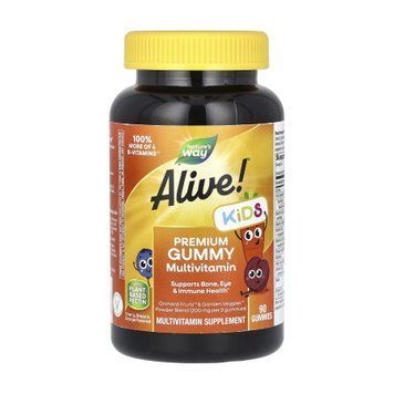 Alive! Premium Children's Gummy Multivitamin - 90 gummies Cherry, Orange Grape &mdash; оригинальный товар