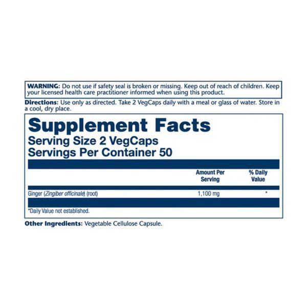 Ginger Root 1100mg (2 serv. of 550mg) - 100 vcaps &mdash; оригінальний товар