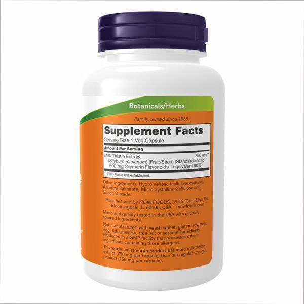 Milk Thistle Extract 750mg Silymarin 600mg - 90 vcaps &mdash; оригинальный товар