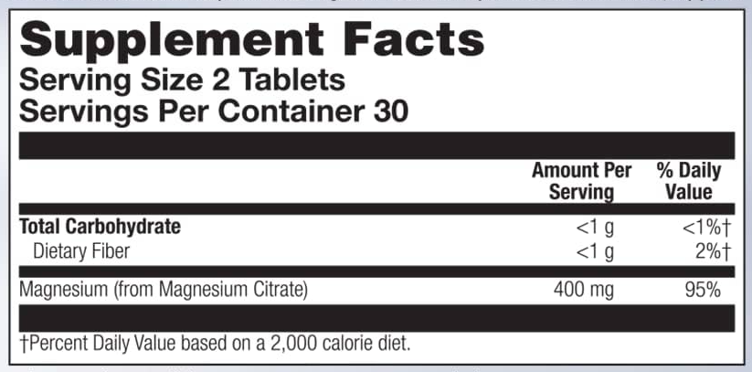 Magnesium Citrate 400mg - 60 tabs &mdash; оригінальний товар