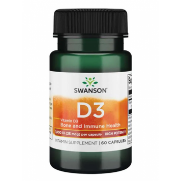 Vitamin D3 High Potency 1,000 IU (25 mcg) - 60 Caps &mdash; оригинальный товар