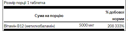B- 12 5000mg - 60 tab &mdash; оригинальный товар