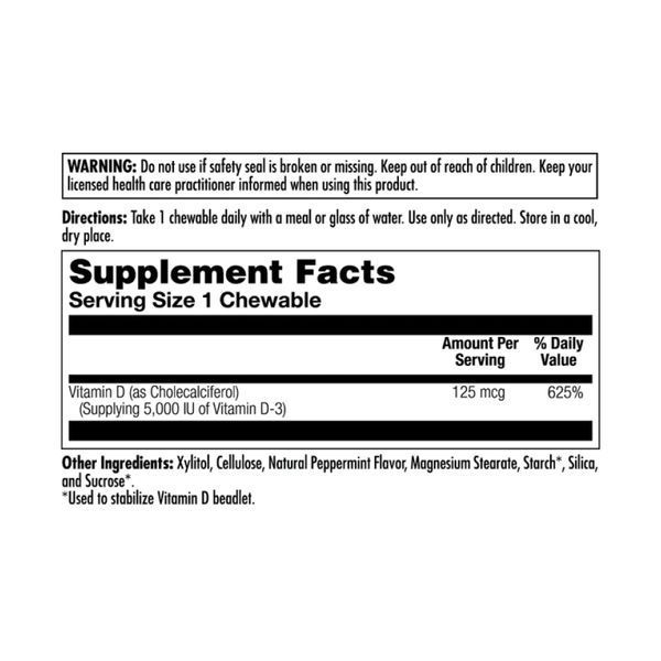 D-3 5000 IU 125mcg - 60 chewables &mdash; оригінальний товар