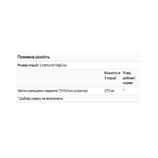 Red Clover Blossom 375mg - 100 vcaps &mdash; оригінальний товар
