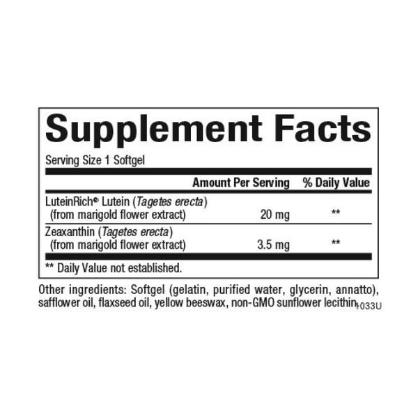 Lutein 20mg - 60 softgels &mdash; оригинальный товар