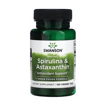 Organic Spirulina & Astaxanthin - 120 veg tabs &mdash; оригинальный товар