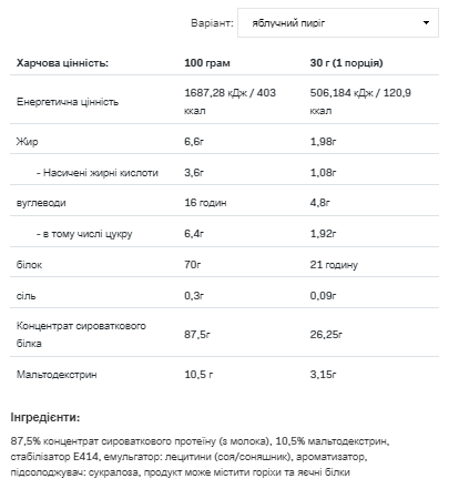 Whey Protein - 908g Apple Pie &mdash; оригінальний товар