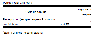 Resveratrol 250mg - 30caps &mdash; оригинальный товар