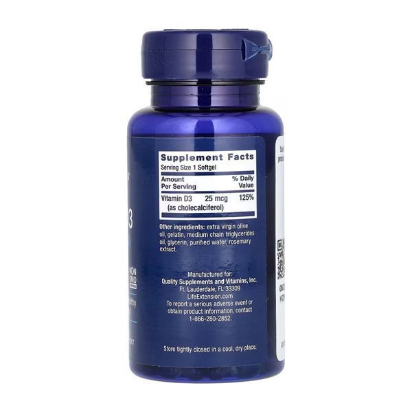 Vitamin D3 25 mcg (1000 IU) - 250 softgels &mdash; оригінальний товар