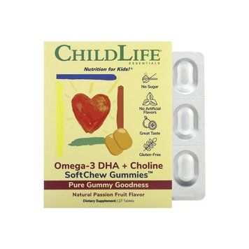 Omega-3 DHA + Choline - 27 tabs Natural Passion Fruit &mdash; оригинальный товар