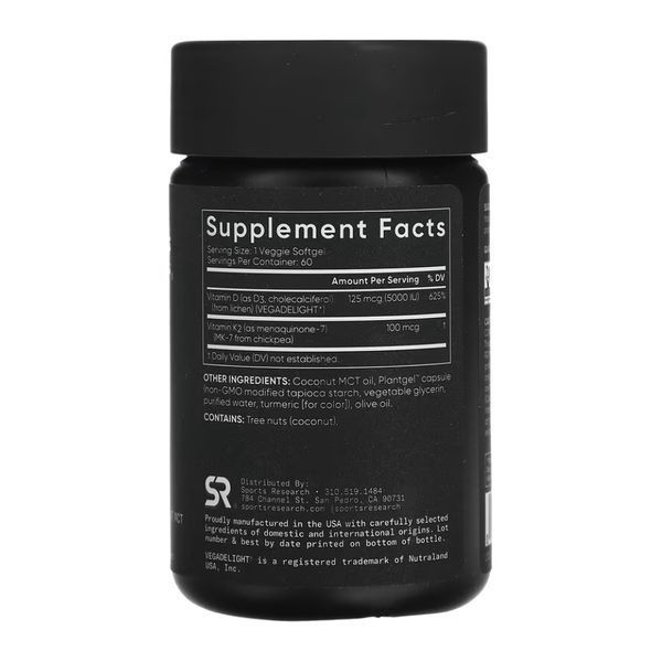 Vegan D3 5000iu + Vitamin K2 100mcg - 60 softgels &mdash; оригінальний товар