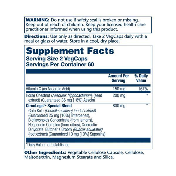 CircuLegs Circulation Support 200mg - 120 vcaps &mdash; оригінальний товар